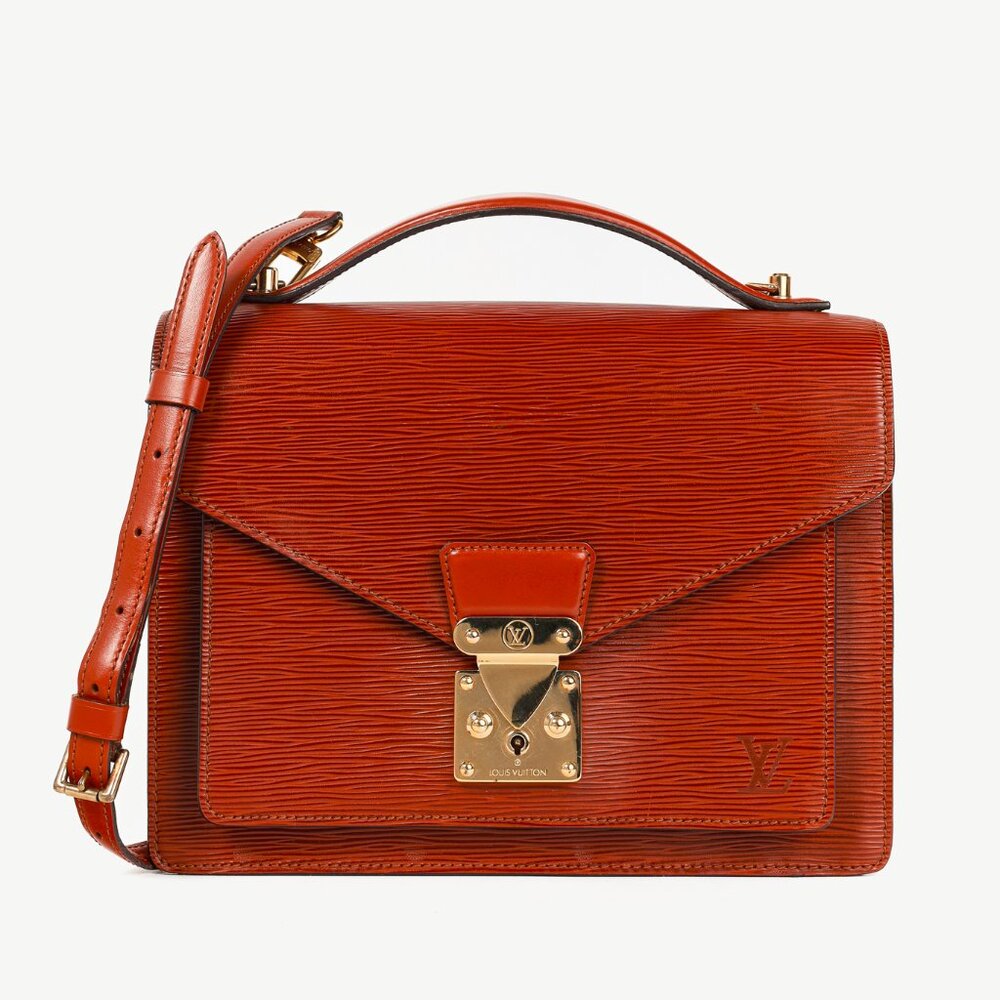 Louis Vuitton Monceau 28 Brown Epi Leather Convertible Satchel